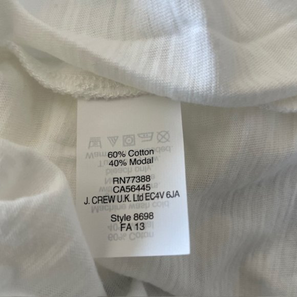 JCREW DRAPEY SWING TEE WHITE #08698 SIZE MEDIUM NWT - Picture 5 of 6